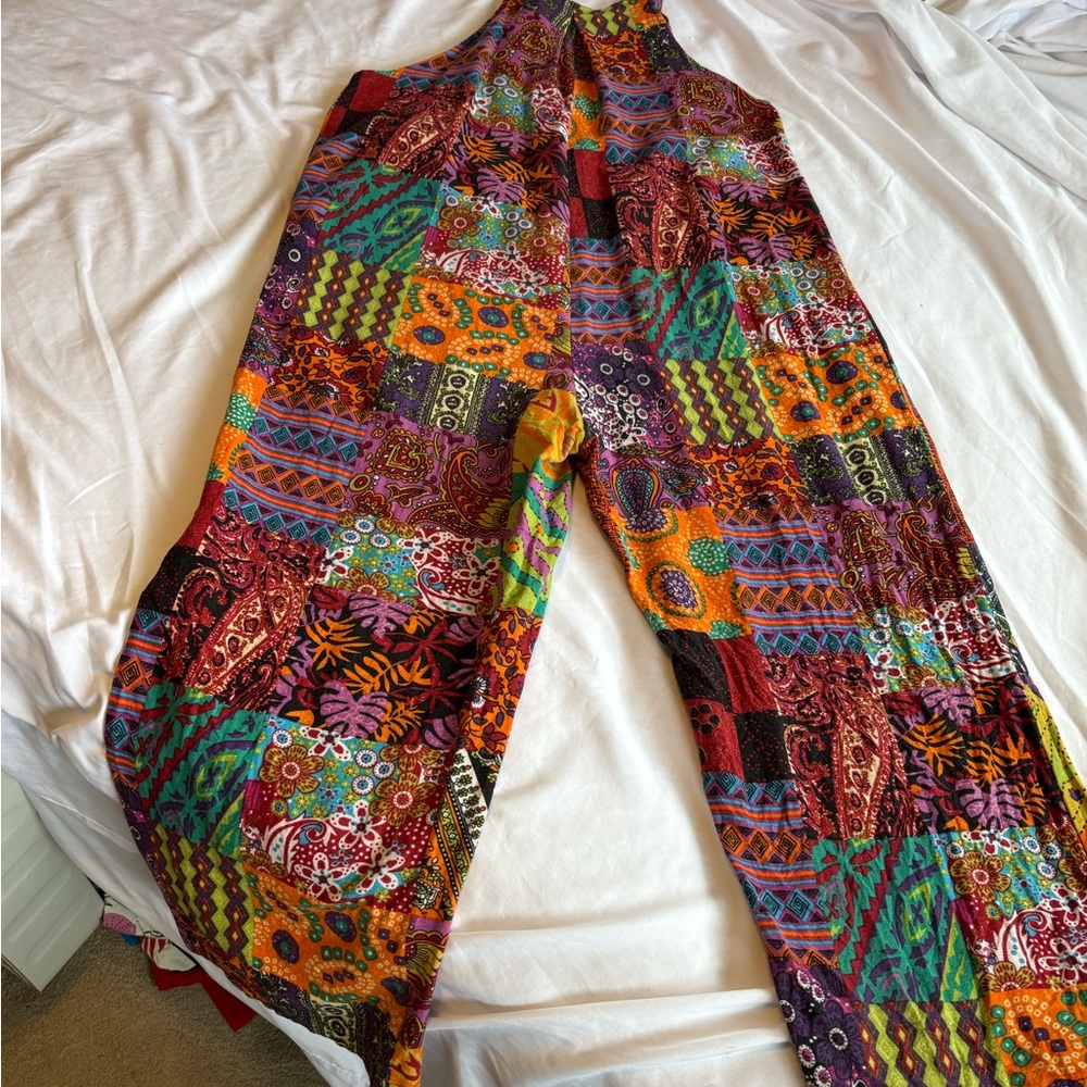 Colorful Patchwork Pants - image 1